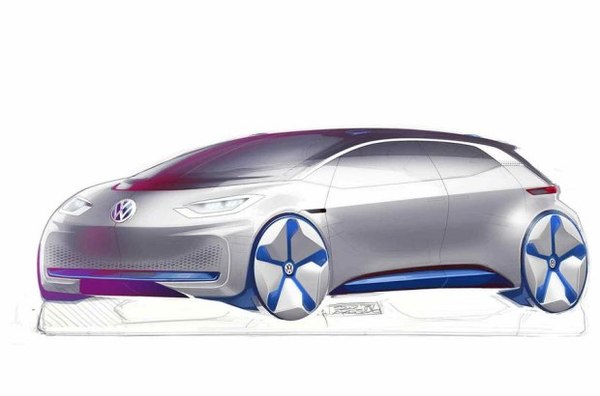 大众全新纯电动概念车设计图 巴黎车展亮相