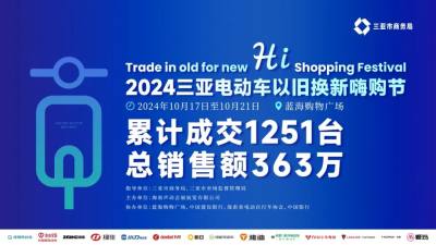 1251輛、363萬(wàn)元！2024三亞電動(dòng)車(chē)以舊換新嗨購(gòu)節(jié)圓滿落幕